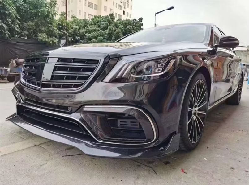 Комплект обвеса передний и задний бампер на Mercedes S-class W222 2013-S63AMG Карбон 424276 фото
