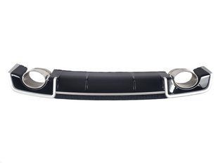 Диффузор (заднего бампера) Black Silver/Chrome Pipe (в стиле RS3) Sedan на Audi A3 2012-2016 429695 фото