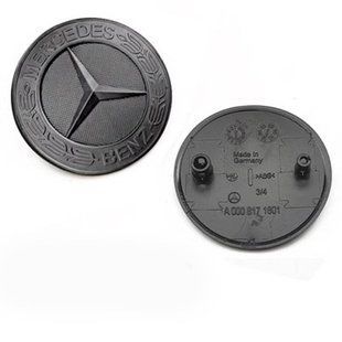 Автологотип емблема на капот Mercedes чорний глянець A0008171801 57мм 418312 фото