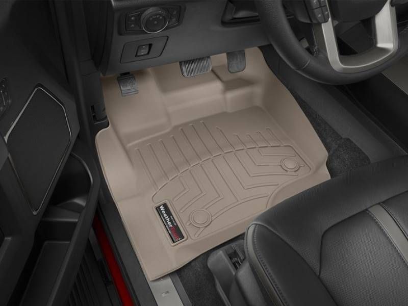 3D килимки для Ford F-150 2014-2020, 2021- бежеві передні WeatherTech 456971 141622 фото