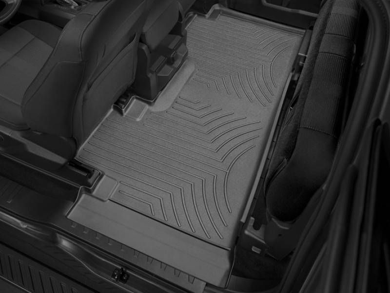 3D коврики для Ford F-150 2014-2020, 2021- SuperCab черные задние Bench Seating WeatherTech 446975 98176 фото