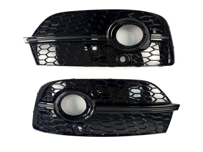 Решетки в бампер Full Black (стиль RSQ3 под туманки и парктоники) на Audi Q3 2011-2014 429170 фото