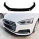 Сплітер губа переднього бамперу на Audi A5 B9 2017-2020 S-Line бампер Чорний глянець 522610 фото 1