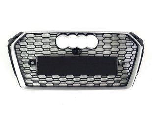 Решітка радіатора на Audi A4 B9 2015-2019 стиль RS4 Black Silver 427281 фото