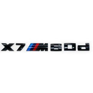 Автологотип емблема напис BMW X7M60d black глянець на кришку багажника 424213 фото
