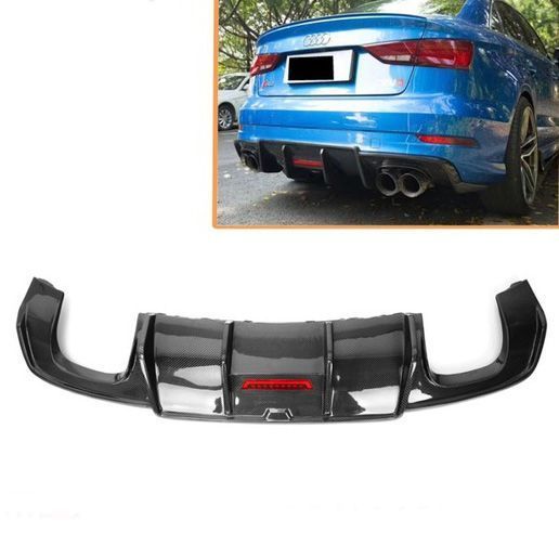 Карбоновый диффузор заднего бампера для Audi A3 8V 2017- Sedan под заказ Carbon 356713 356713 фото Карбоновый диффузор заднего бампера для Audi A3 8V 2017- Sedan под заказ Carbon 356713 356713 фото