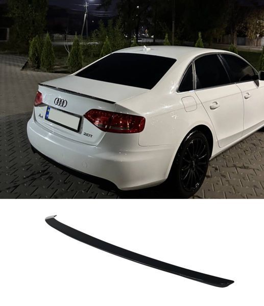Спойлер на Audi A4 B8 2007-2011 V1 чорний глянець 431440 фото Спойлер на Audi A4 B8 2007-2011 V1 чорний глянець 431440 фото