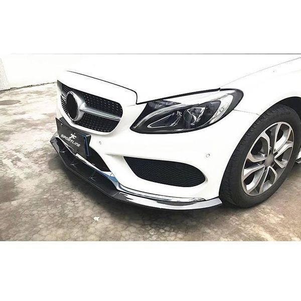 Карбоновый диффузор переднего бампера для Mercedes-Benz C-class W205 2014-2018 AMG-Line под заказ 356756 фото