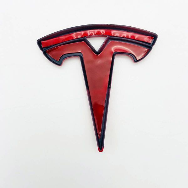 Накладки на эмблеми Tesla Model S 2016-2020 перед і зад Красний 418355 фото