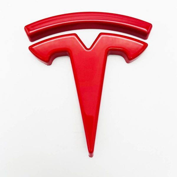 Накладки на эмблеми Tesla Model S 2016-2020 перед і зад Красний 418355 фото