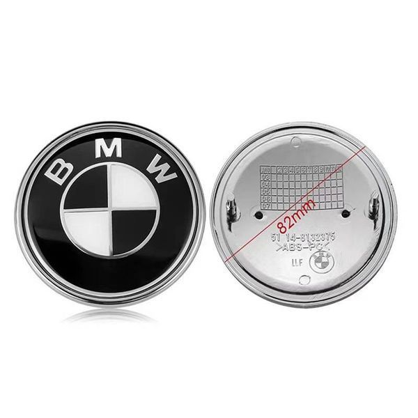 Автологотип емблема BMW чорно-білий 2 направляючі 82мм 408032 фото