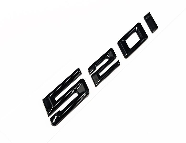 Автологотип шильдик эмблема надпись BMW 520i G60, G61 2023- Black Shadow Edition черный глянец 425118 фото