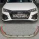 Дифузор переднього бампера на Audi A4 S4 2020-2025 B9.5 стиль ABT імітація карбону 522904 фото 1