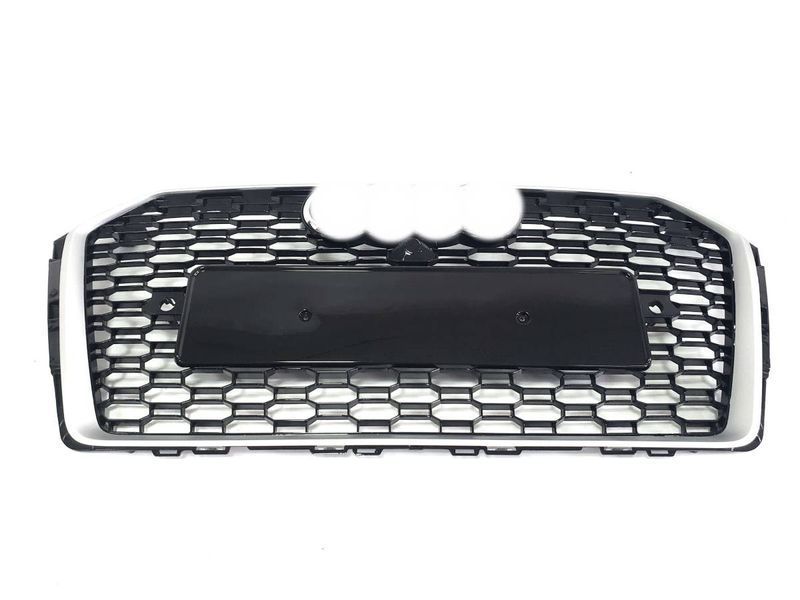 Решетка радиатора на Audi A4 B9 2015-2019 в стиле RS4 Black Silver 427281 фото