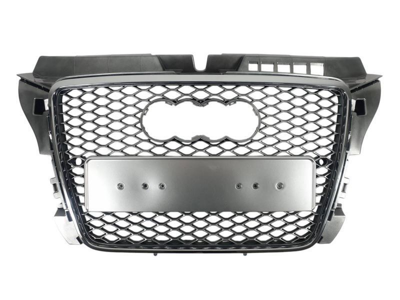 Решетка радиатора на Audi A3 2008-2012 в стиле RS3 Silver Chrome 430234 фото Решетка радиатора на Audi A3 2008-2012 в стиле RS3 Silver Chrome 430234 фото