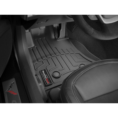 3D килимки для Chevrolet Corvette 2014- чорні передні WeatherTech 445891