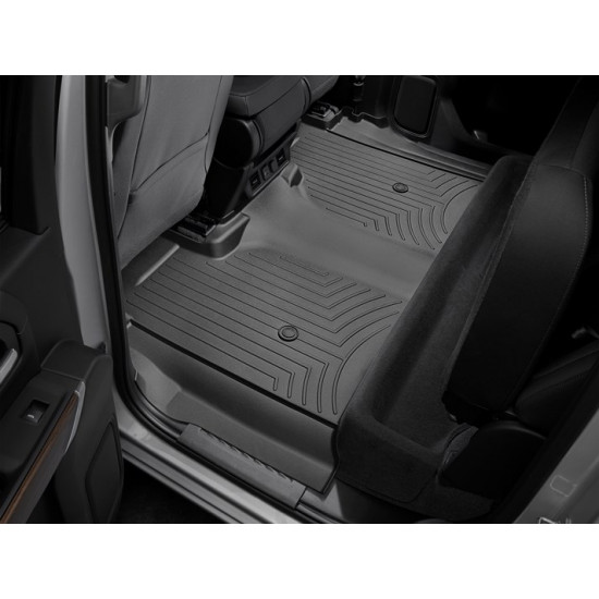 3D килимки для Chevrolet Silverado, GMC Sierra 2019- Crew Cab чорні задні Bench Seating WeatherTech 4414363