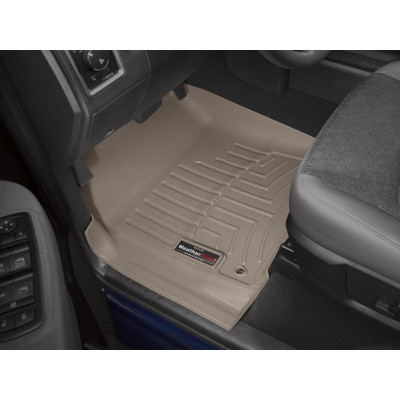 3D коврики для Dodge Ram 2013-2018 Regular, Quad Cab бежевые передние WeatherTech 454651