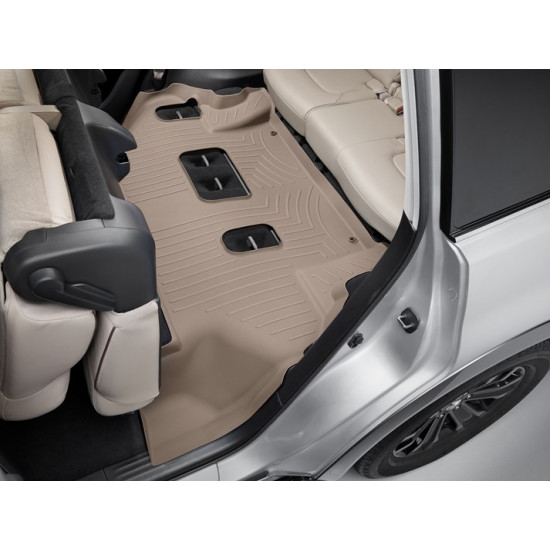 3D килимки для Infiniti QX56, QX80 2010-, Nissan Armada 2017- бежеві 3 ряд Bench Seats WeatherTech 459562