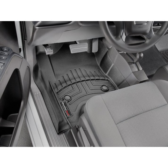 3D килимки для Chevrolet Silverado, GMC Sierra 2014-2018 Crew Cab Vinil чорні передні WeatherTech 449651V