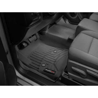 3D килимки для Chevrolet Silverado, GMC Sierra 2014-2018 Regular Cab чорні передні WeatherTech 445451