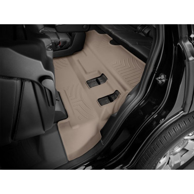 3D килимки для Cadillac Escalade, Chevrolet Tahoe, GMC Yukon 2015- бежеві 3 ряд Bucket seating WeatherTech 456077