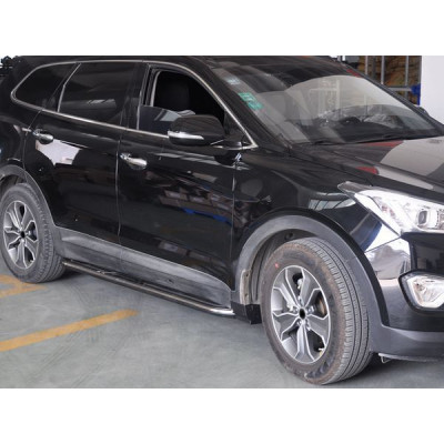 Боковые пороги Hyundai Santa Fe 2012-2018 V2 | Подножки Cixtai cxk-hy03-1002b