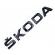 Автологотип шильдик эмблема надпись Skoda черная на крышку багажника