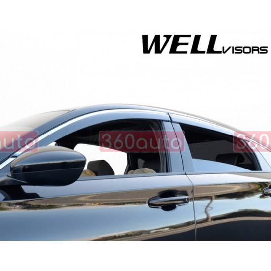 Дефлектори вікон для Honda Accord 2018- з хром молдингом WELLvisors 3-847HD040