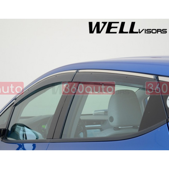 Дефлектори вікон для Chevrolet Bolt 2017- з хром молдингом WELLvisors 3-847CH027
