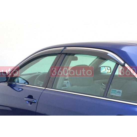 Дефлектори вікон для Toyota Camry XV40 2006-2011 з хром молдингом WELLvisors 3-847TY009