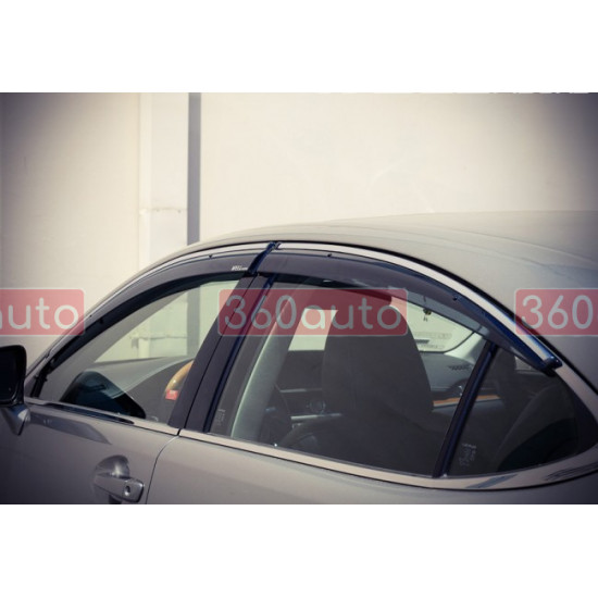 Дефлектори вікон для Lexus ES 2013-2018 з хром молдингом WELLvisors 3-847LX009