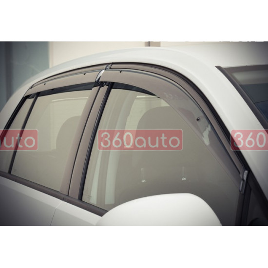 Дефлектори вікон для Volkswagen Golf VII 2015-2018 htb з чорним молдингом WELLvisors 3-847VW009