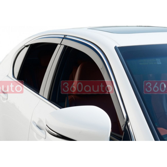 Дефлектори вікон для Lexus GS 2013- з хром молдингом WELLvisors 3-847LX022