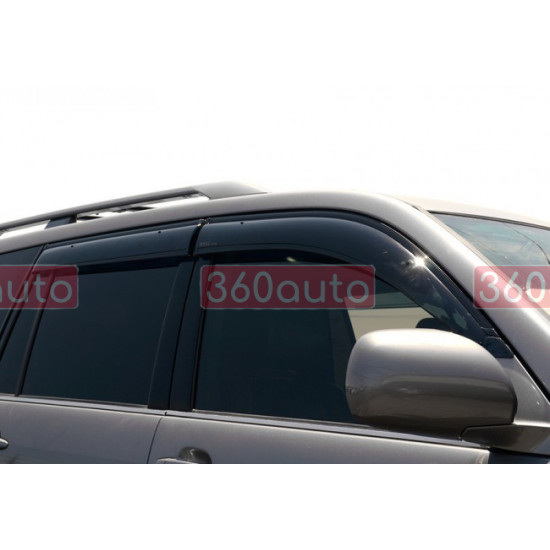 Дефлектори вікон для Lexus GX 2003-2009 з чорним молдингом WELLvisors 3-847LX020