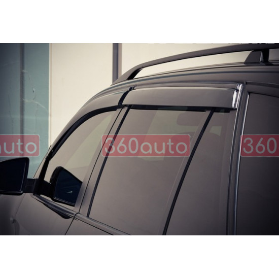 Дефлектори вікон для BMW X5 E70, F15 2007-2018 з чорним молдингом WELLvisors 3-847BM009