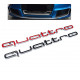 Автологотип шильдик эмблема Quattro на решетку радиатора в стиле RS для Audi A1, A3, A4, A5, A6, A7, Q3, Q5, Q7 red
