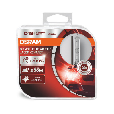 Ксенонова автолампа Osram D1S 85V 35W PK32d-2 Duo Osram Xenarc Night Breaker Laser