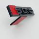 Автологотип шильдик эмблема надпись Audi SQ5 в решетку радиатора черная на платформе