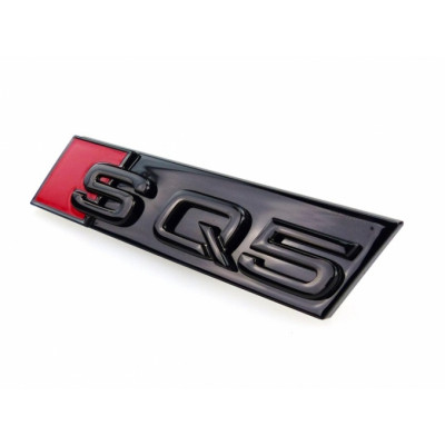 Автологотип шильдик эмблема надпись Audi SQ5 в решетку радиатора черная