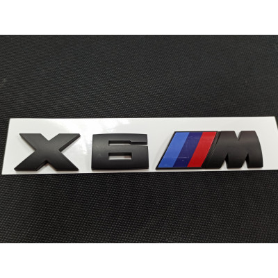 Автологотип шильдик емблема напис BMW X6M power black матова