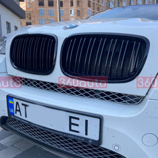Решетка радиатора на BMW X5 E70, X6 E71 2007-2014 черный глянец двойной M-Look BMW-E70081