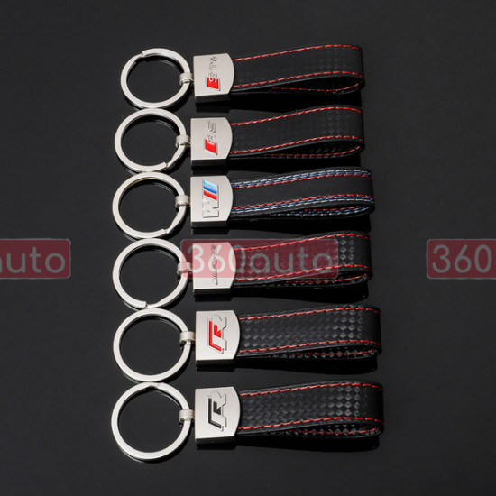 Автомобильный брелок на ключи Volkswagen R-Line Red кожаный ремешок BrelOK 163578