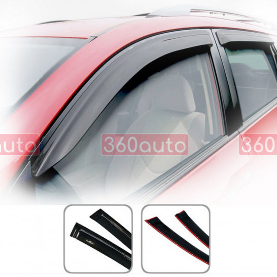 Дефлекторы окон для Toyota Auris 2012- | Ветровики на скотче Hic T120