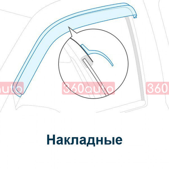 Дефлекторы окон Volkswagen Amarok 2009- | Ветровики на скотче Hic VW34