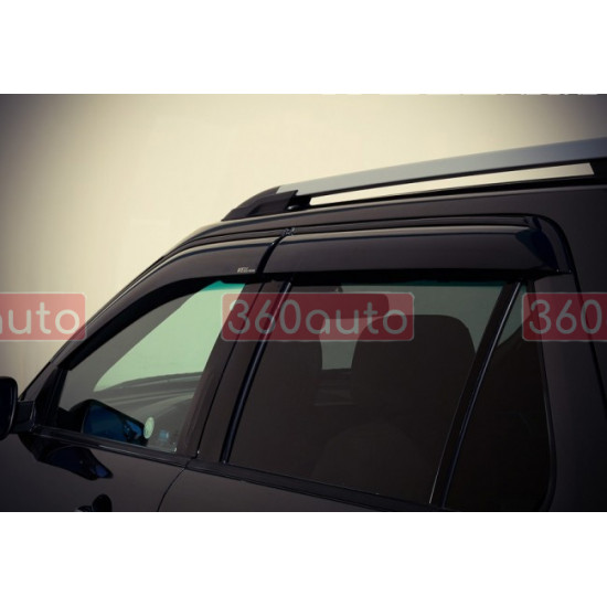 Дефлектори вікон для Ford Explorer 2011-2018 з чорним молдингом WELLvisors 3-847FD008