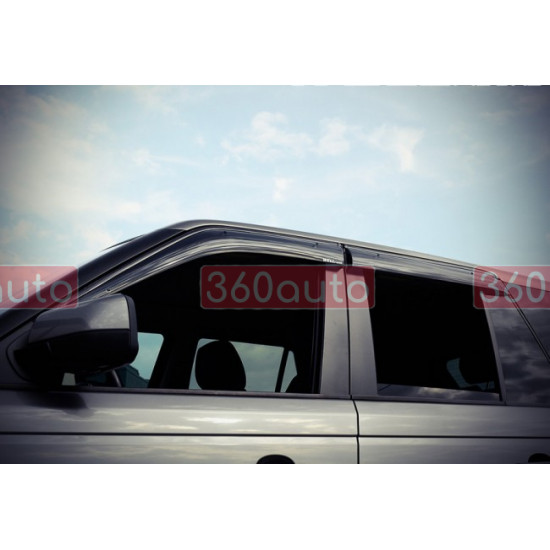 Дефлектори вікон для Land Rover Range Rover Sport 2006-2013 з чорним молдингом WELLvisors 3-847LR004