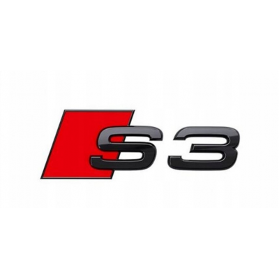 Автологотип шильдик эмблема надпись Audi S3 red black глянец
