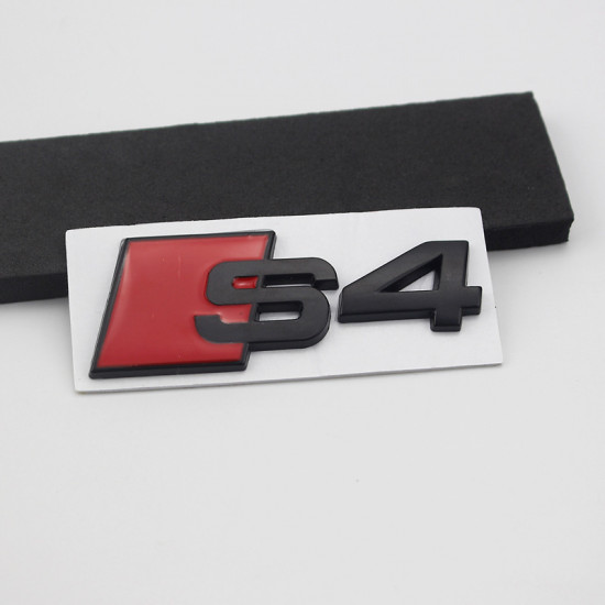 Автологотип шильдик эмблема надпись Audi S4 red black Emblems 168796
