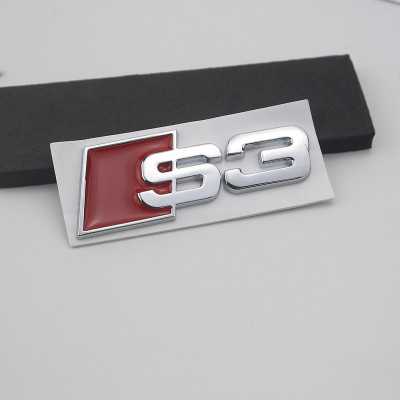 Автологотип шильдик емблема напис Audi S3 red chrome Emblems168800